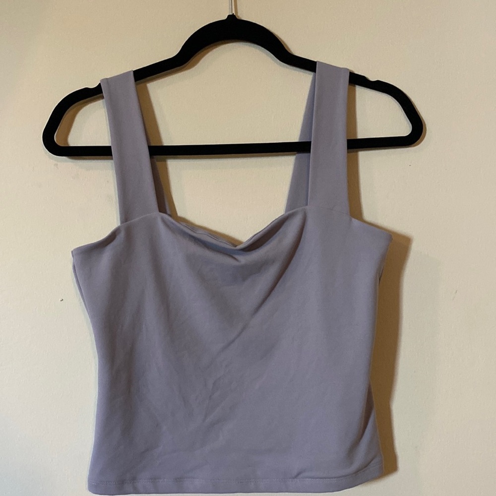 Blue sweetheart neckline crop top